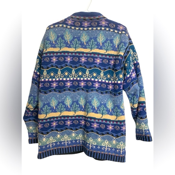 Icelandic Design Vintage Sweater 100% Wool w Gorgeous Colours, Fully Lined - Picture 3 of 15